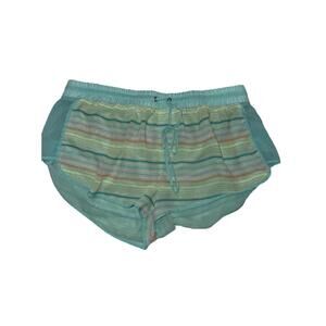 Victoria Secret Woman’s Size L Striped Shorts Sheer Draw String Elastic Waist